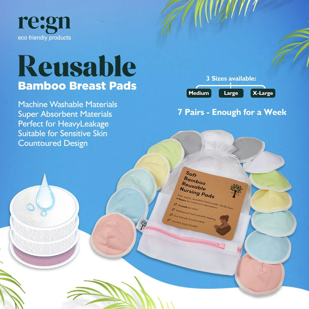 Multi Colour Bamboo Breast Pads - 14 Pack - Image 7