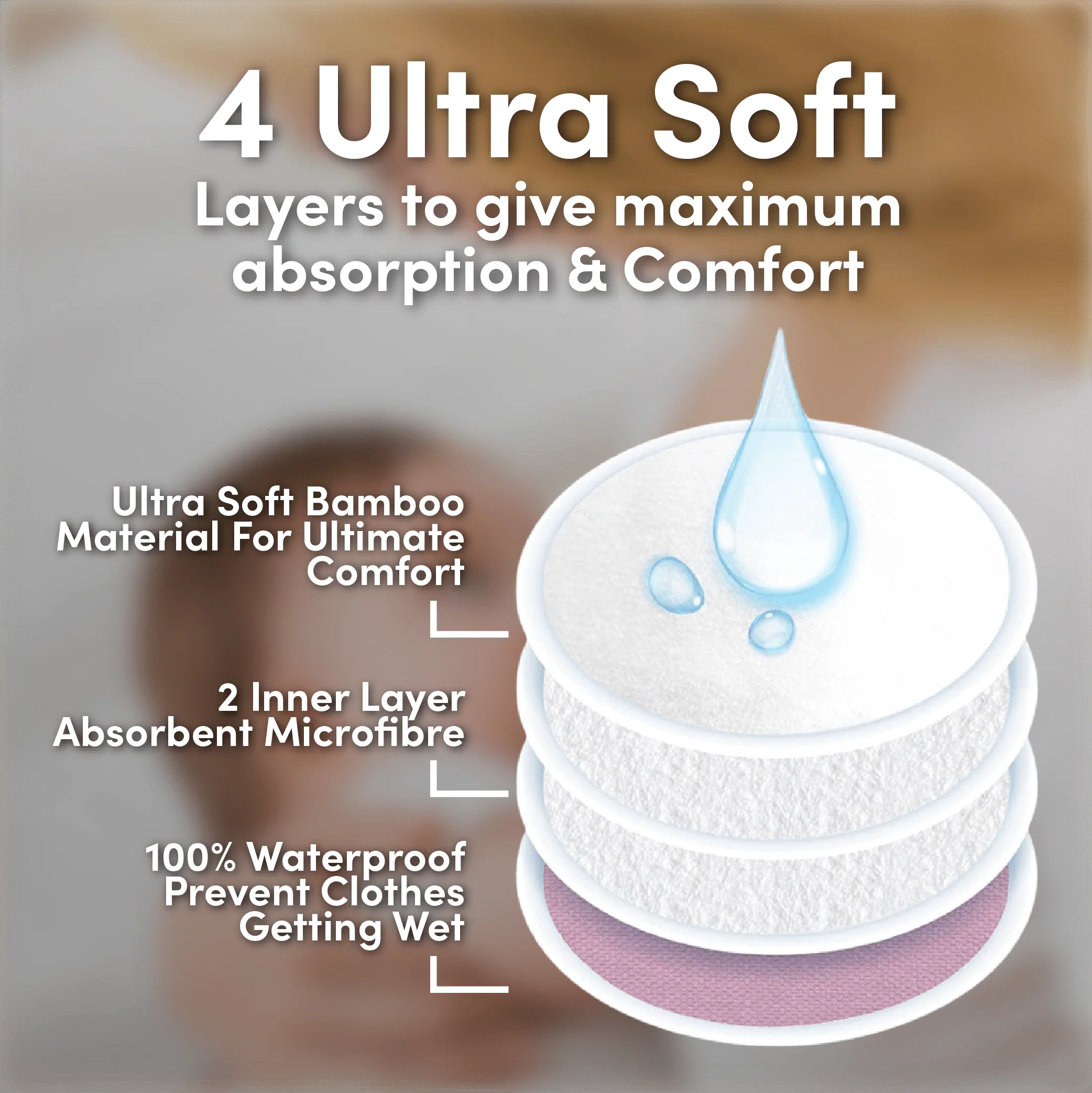 Multi Colour Bamboo Breast Pads - 14 Pack - Image 3