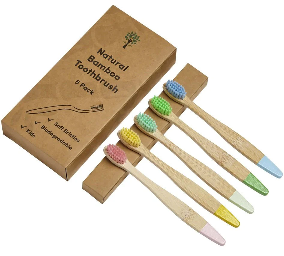 Kids Bamboo Eco Friendly Toothbrush For Children - 5 Pack - Image 3