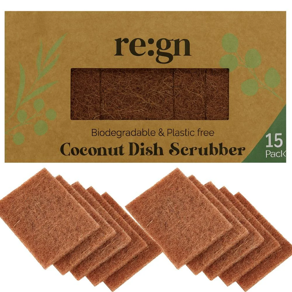 Coconut Kitchen Scourers – Biodegradable & Plastic-Free Cleaning Pads (5 Pack or 15 Pack) - Image 4